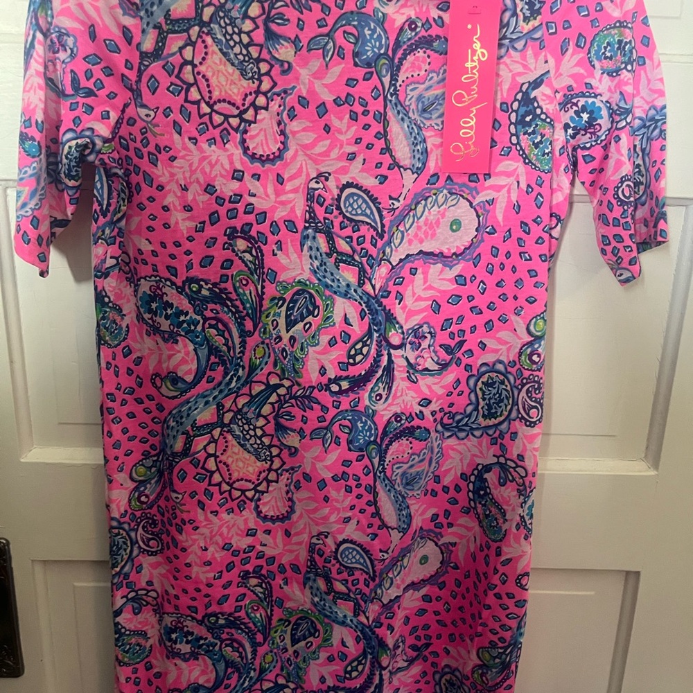 Lilly Pulitzer Pink and Blue Paisley Kids Casual Dress